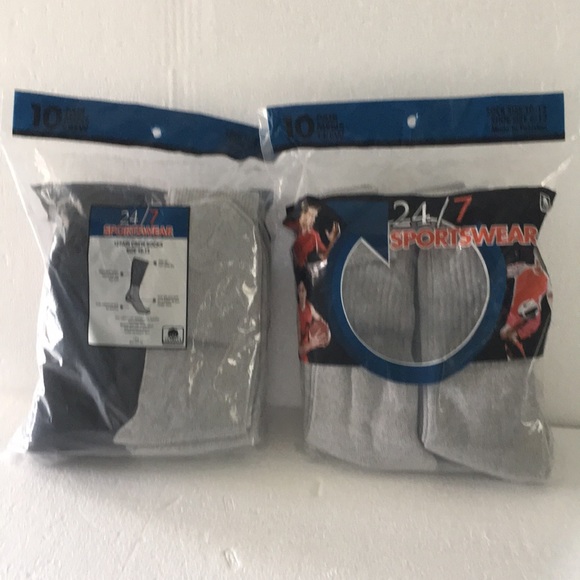 24/7 Sportswear 2x10 Pairs Men’s Crew Sock - Picture 6 of 8